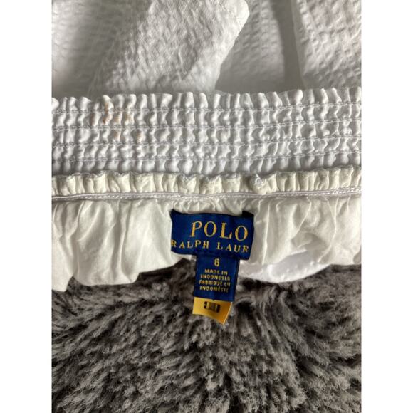 Polo Ralph Lauren Girls Seersucker Tiered Layered Mini Skirt Summer White Size 6 - Picture 6 of 9